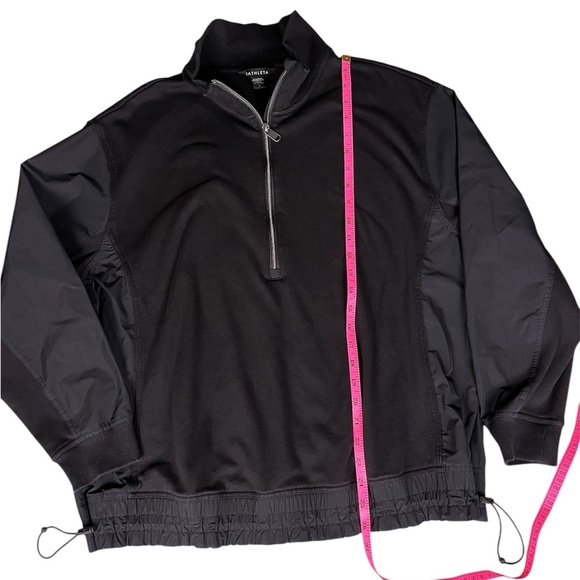 Athleta Triumph Hybrid 1/4 Zip Pullover Black Size Large - Picture 6 of 10